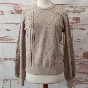 Cyrus Wide Sleeve Cable Pullover